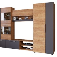 САФАРИ НМ Стенка Корпус -Дуб Крафт золотой Фасад МДФ-матовая Графит Софт