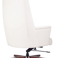 Кресло руководителя Бюрократ DUKE/WHITE белый кожа крестовина металл/дерево (150кг)