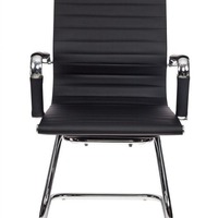 Кресло руководителя Бюрократ CH-883-LOW-V черный эко.кожа низк.спин. полозья металл хром (100кг)