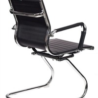 Кресло руководителя Бюрократ CH-883-LOW-V черный эко.кожа низк.спин. полозья металл хром (100кг)