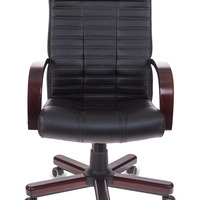 Кресло руководителя Бюрократ KB-10WALNUT черный иск. кожа крестовина металл/дерево