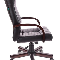 Кресло руководителя Бюрократ KB-10WALNUT черный иск. кожа крестовина металл/дерево