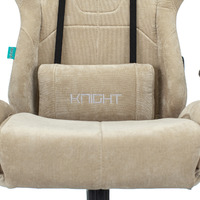 Кресло игровое Бюрократ VIKING KNIGHT Fabric песочный Light-21 с подголовником, крест металл (150кг)
