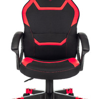 Кресло игровое Бюрократ ZOMBIE 10 RED черный/красный искусст. кожа/ткань, крестовина пластик (120кг)