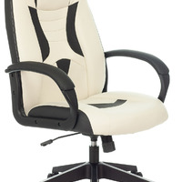 Кресло игровое Бюрократ ZOMBIE 8 WHITE белый/черный искусственная кожа, крестовина пластик (181кг)