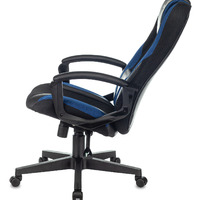 Кресло игровое Бюрократ ZOMBIE 9 BLUE черный/синий искусст. кожа/ткань, крестовина пластик (181кг)