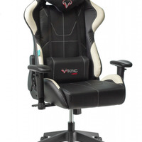 Кресло игровое Бюрократ ZOMBIE VIKING-5 AERO черный/белый искусственная кожа с подголовником, кресто