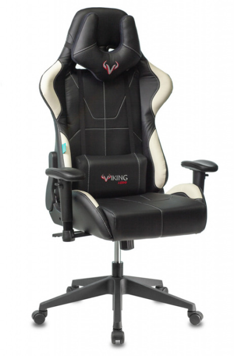 Кресло игровое Бюрократ ZOMBIE VIKING-5 AERO черный/белый искусственная кожа с подголовником, кресто