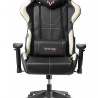 Кресло игровое Бюрократ ZOMBIE VIKING-5 AERO черный/белый искусственная кожа с подголовником, кресто