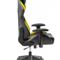 Кресло игровое Бюрократ ZOMBIE VIKING-5 AERO  черный/желтый искусств. кожа с подголовником, (150кг)
