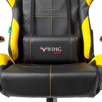 Кресло игровое Бюрократ ZOMBIE VIKING-5 AERO  черный/желтый искусств. кожа с подголовником, (150кг)