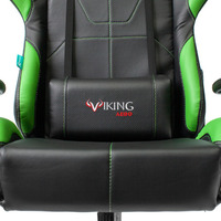 Кресло игровое Бюрократ ZOMBIE VIKING-5 AERO  черный/салатовый искус. кожа с подголовником (150кг)