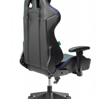 Кресло игровое Бюрократ ZOMBIE VIKING-5 AERO  черный/синий иск-нная кожа с подголовником, (150кг)