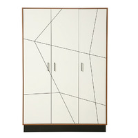 Шкаф для одежды Гамма (3-х.дв.)(таксония/черный/ПВХ грей), ЛДСП/МДФ (1414*2075*565мм) ШВГ