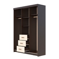 БЕ460 Шкаф-купе Комфорт 6_М (Корпус - Венге Фасад ЛДСП - Дуб молочный) (1596x2180x541 мм) ДВГ