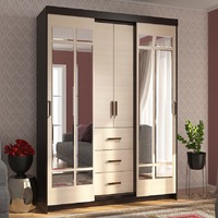 БЕ460 Шкаф-купе Комфорт 6_М (Корпус - Венге Фасад ЛДСП - Дуб молочный) (1596x2180x541 мм) ДВГ