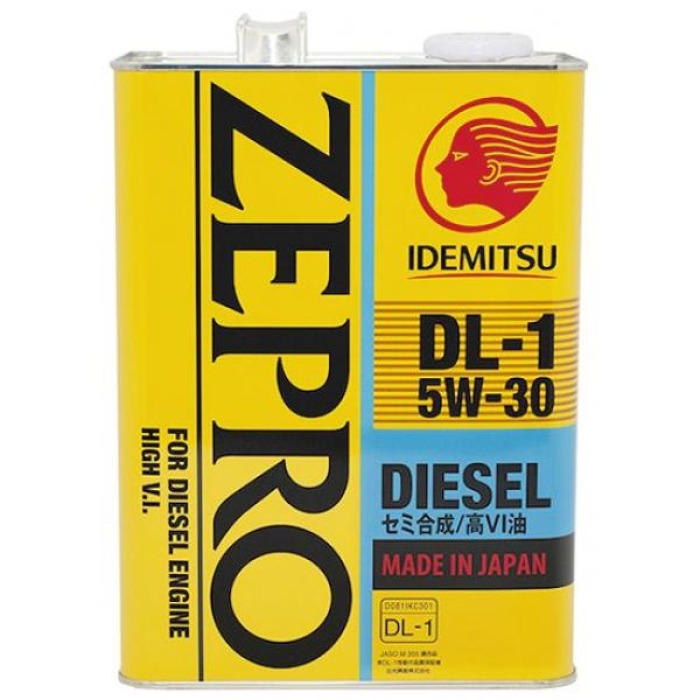 Масло моторное IDEMITSU ZEPRO DIESEL DL-1 5W-30 4L полусинтетика, д/д