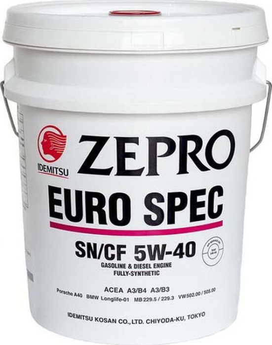 Масло моторное IDEMITSU ZEPRO EURO SPEC SN/СF 5W-40 20L 100% синтетика