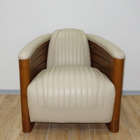SMI PIROGUE CL43C-C5 ПИРОГА-Кресло кожаное цвет слоновой кости,75*86*71 Д/Г/В