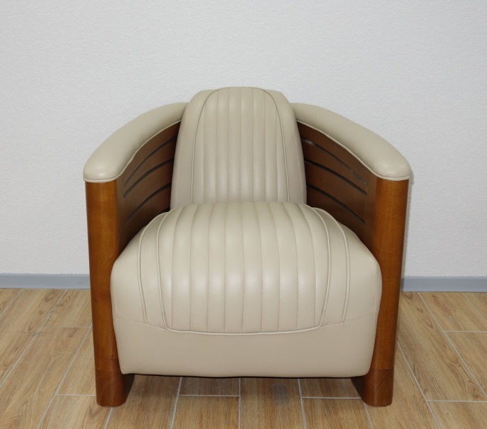 SMI PIROGUE CL43C-C5 ПИРОГА-Кресло кожаное цвет слоновой кости,75*86*71 Д/Г/В