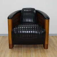 SMI PIROGUE CL43C-C4 ПИРОГА-Кресло кожаное матово-черное (уцененный товар),75*86*71 Д/Г/В