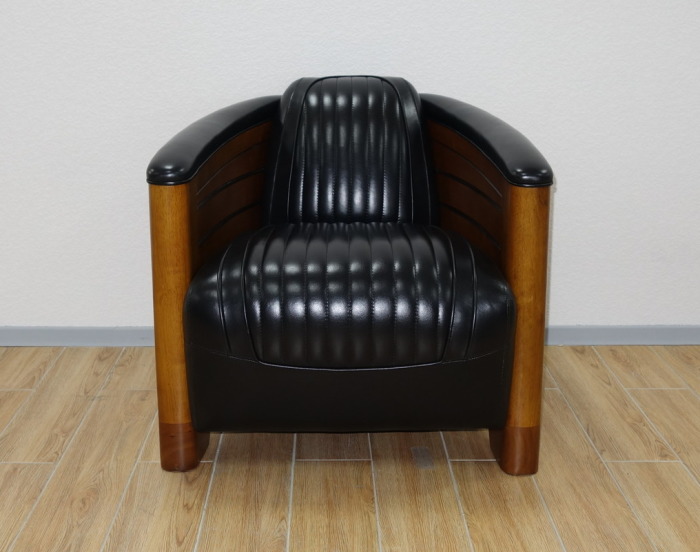 SMI PIROGUE CL43C-C4 ПИРОГА-Кресло кожаное матово-черное (уцененный товар),75*86*71 Д/Г/В