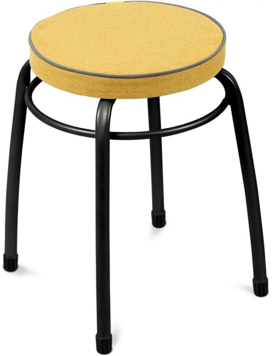Табурет "Фабрик 4" горчичный круглое сид., на 4-х опорах, 32x32x46 см Д/Ш/В