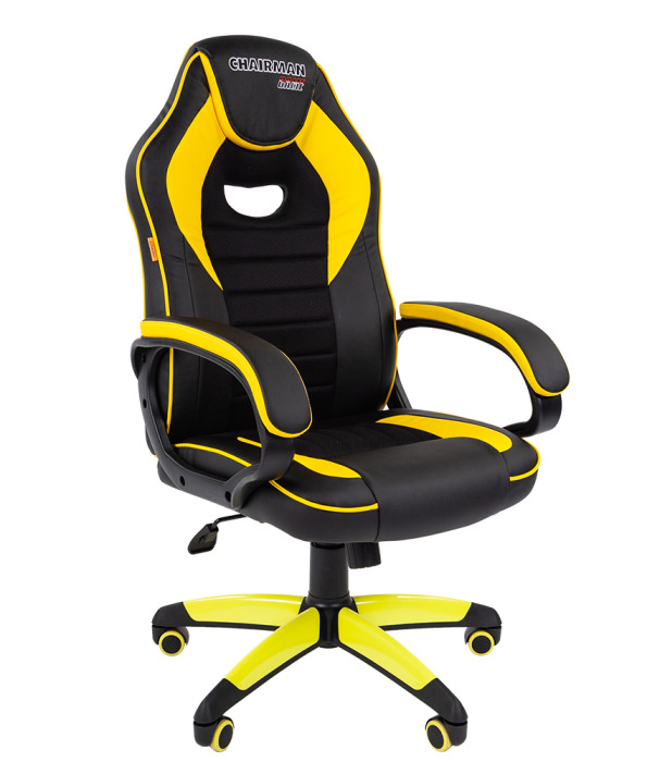 Офисное кресло Chairman game 16 экопремиум черный/желтый (120кг.)
