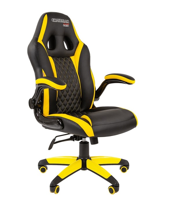 Офисное кресло Chairman game 15 экопремиум черный/желтый