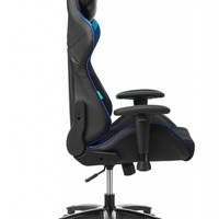 Кресло игровое Бюрократ VIKING-4 AERO BLUE две подушки черный/синий искусст.кожа/ткань (150кг)