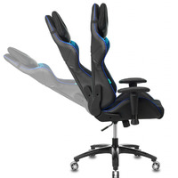 Кресло игровое Бюрократ VIKING-4 AERO BLUE две подушки черный/синий искусст.кожа/ткань (150кг)