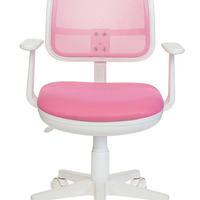 Кресло Бюрократ Ch-W797 (белый пластик, спинка сетка розовая, сиденье розовое TW-13А (120кг.)