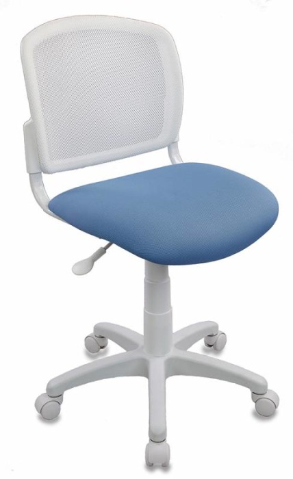 Кресло Бюрократ CH-W296NX/26-24 спинка сетка белый TW-15 сиденье сиденье голубой 26-24 Россия (100кг