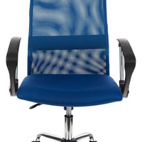 Кресло руководителя Бюрократ KB-6SL/BL 10  синий TW-05 TW-10 сетка крестовина хромРоссия (120кг.)