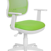 Кресло Бюрократ Ch-W797 (белый пластик, спинка салатовая сетка, сиденье салатовое TW-18) (120кг.)