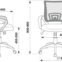 Кресло Бюрократ Ch-W695N/OR/TW-96-1 оранжевый TW-38-3, TW-96-1 сетка/ткань (пластик белый) (120 кг)