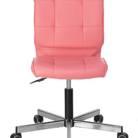 Кресло Бюрократ CH-330M/PINK розовый,иск.кожа,без подлокотников (120кг)