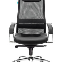 Кресло руководителя Бюрократ CH-609SL черный TW-01, TW-11 искусст.кожа/ткань с подголов. крестовина