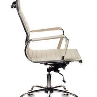 Кресло руководителя Бюрократ CH-883 слоновая кост, искусственная кожа, крестовина металл, хром