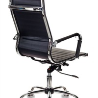 Кресло руководителя Бюрократ CH-883 черный,искусственная кожа, крестовина металл, хром