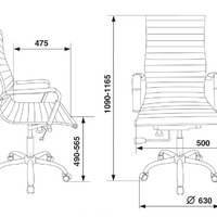 Кресло руководителя Бюрократ CH-883 черный,искусственная кожа, крестовина металл, хром