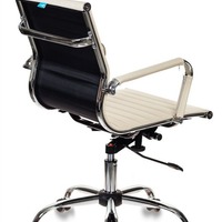 Кресло руководителя Бюрократ CH-883-LOW слоновая кость искусственная кожа, низкая спинка, крестовина