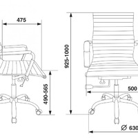 Кресло руководителя Бюрократ CH-883-LOW слоновая кость искусственная кожа, низкая спинка, крестовина