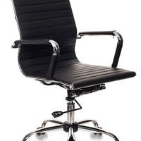 Кресло руководителя Бюрократ CH-883-LOW черный, искусственная кожа, низкая спинка, крестовина металл