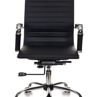 Кресло руководителя Бюрократ CH-883-LOW черный, искусственная кожа, низкая спинка, крестовина металл