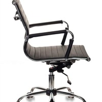 Кресло руководителя Бюрократ CH-883-LOW черный, искусственная кожа, низкая спинка, крестовина металл